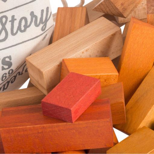 Wooden Story 50 bunte Bauklötze aus Holz
